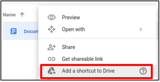 google driveshortcut